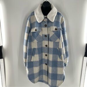 Koolaburra by UGG Long Oversized Plaid Shacket Coat Size w/Removable Collar XXL